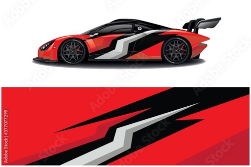 Sports car wrapping decal design