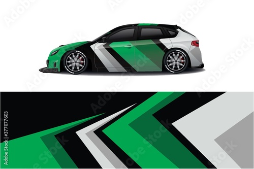 Sports car wrapping decal design