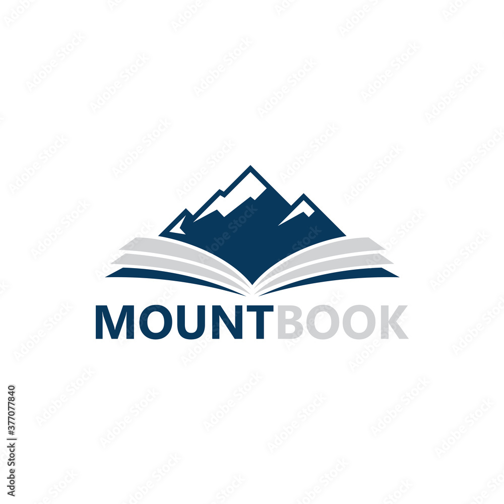 Mountain Book Logo Template Design Vector