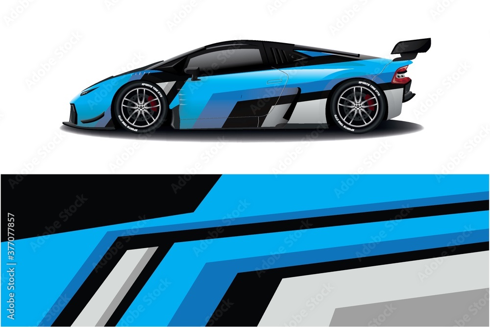 Sports car wrapping decal design	