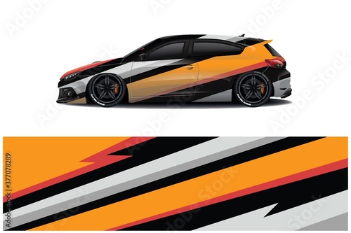 Sports car wrapping decal design 