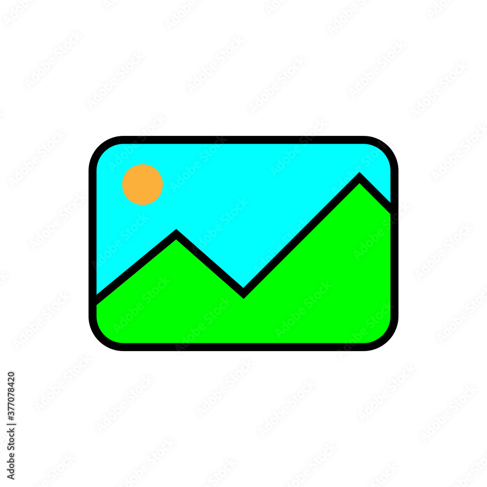 Gallery button trendy flat style icon. Landscape scenery icon. Gallery or photos symbol for your web site design, logo, app UI. Gallery button trendy flat style icon. Landscape scenery icon. Gallery or photos symbol for your web site design, logo, app UI.