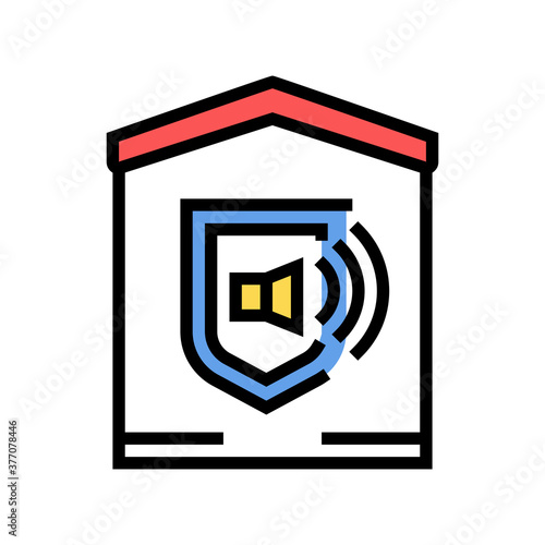 house sound signalization color icon vector. house sound signalization sign. isolated symbol illustration