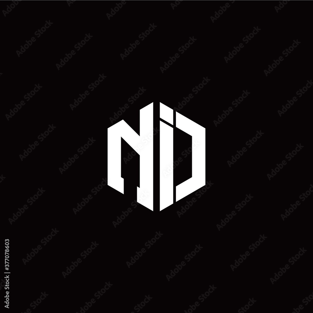 Initial N I letter with polygon modern style logo template vector Initial N I letter with polygon modern style logo template vector