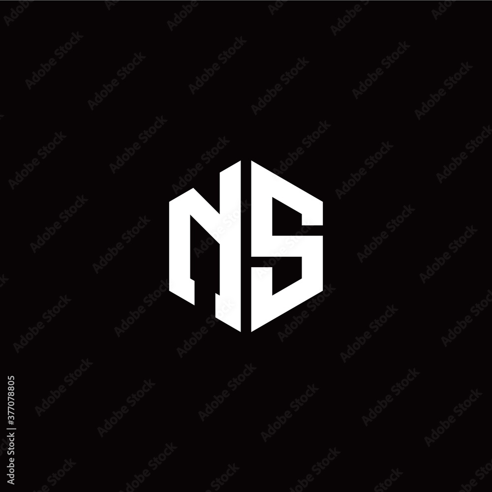 Initial N S letter with polygon modern style logo template vector Initial N S letter with polygon modern style logo template vector
