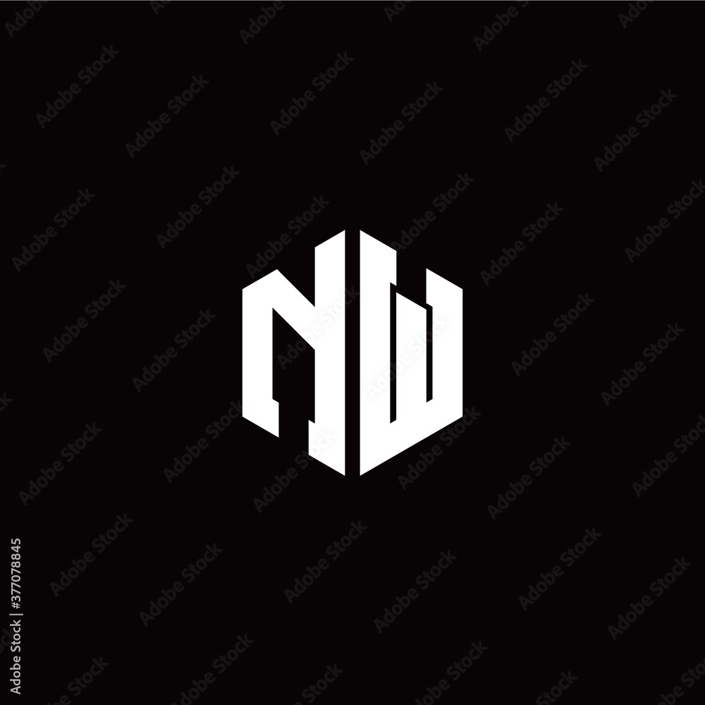 Initial N W letter with polygon modern style logo template vector Initial N W letter with polygon modern style logo template vector