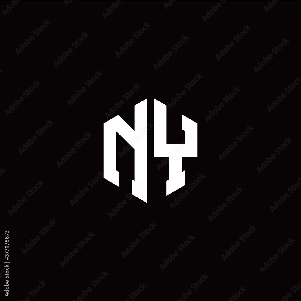 Initial N Y letter with polygon modern style logo template vector Initial N Y letter with polygon modern style logo template vector