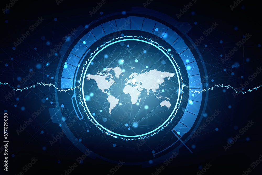 Obraz premium 2d illustration world map abstract background