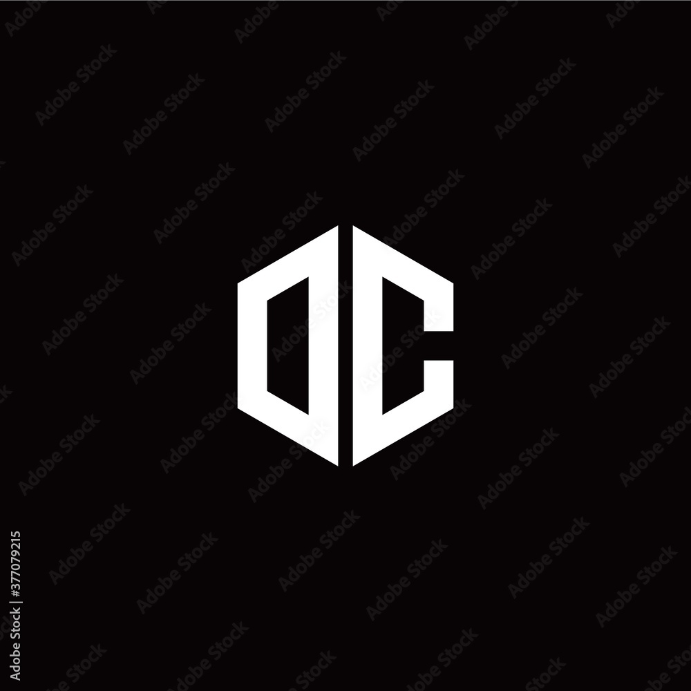 Initial O C letter with polygon modern style logo template vector Initial O C letter with polygon modern style logo template vector