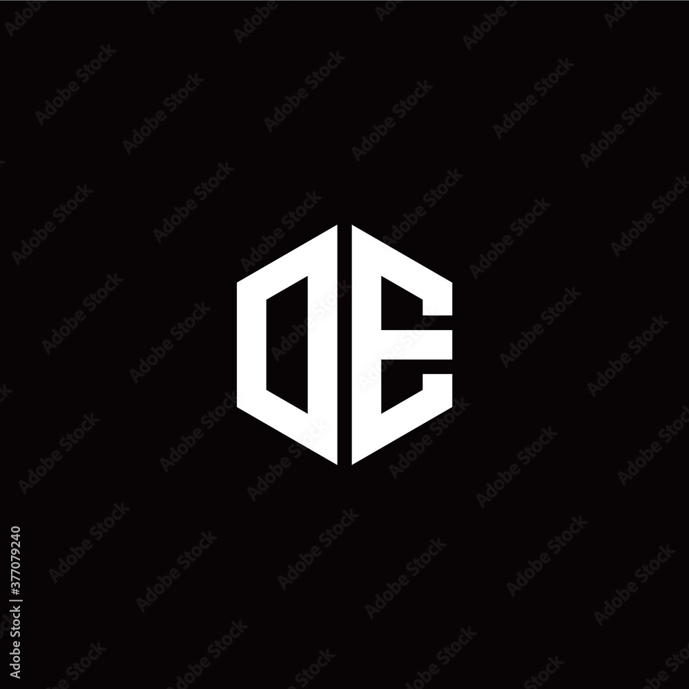 Initial O E letter with polygon modern style logo template vector Initial O E letter with polygon modern style logo template vector