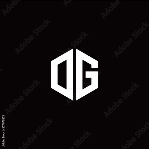 Initial O G letter with polygon modern style logo template vector