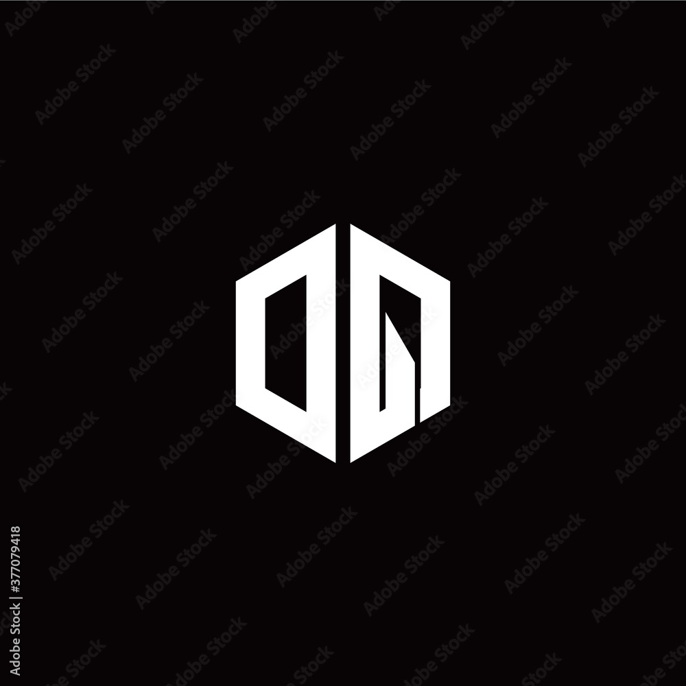 Initial O Q letter with polygon modern style logo template vector Initial O Q letter with polygon modern style logo template vector