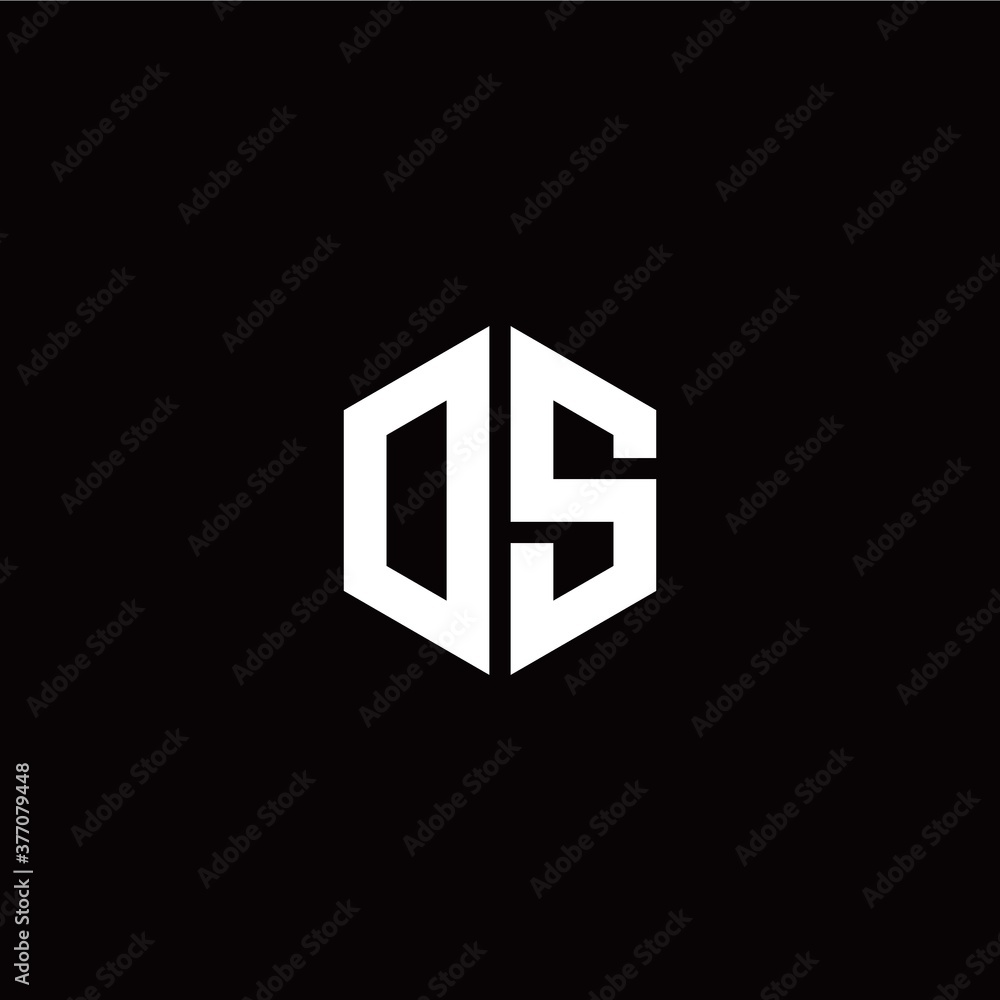 Initial O S letter with polygon modern style logo template vector Initial O S letter with polygon modern style logo template vector