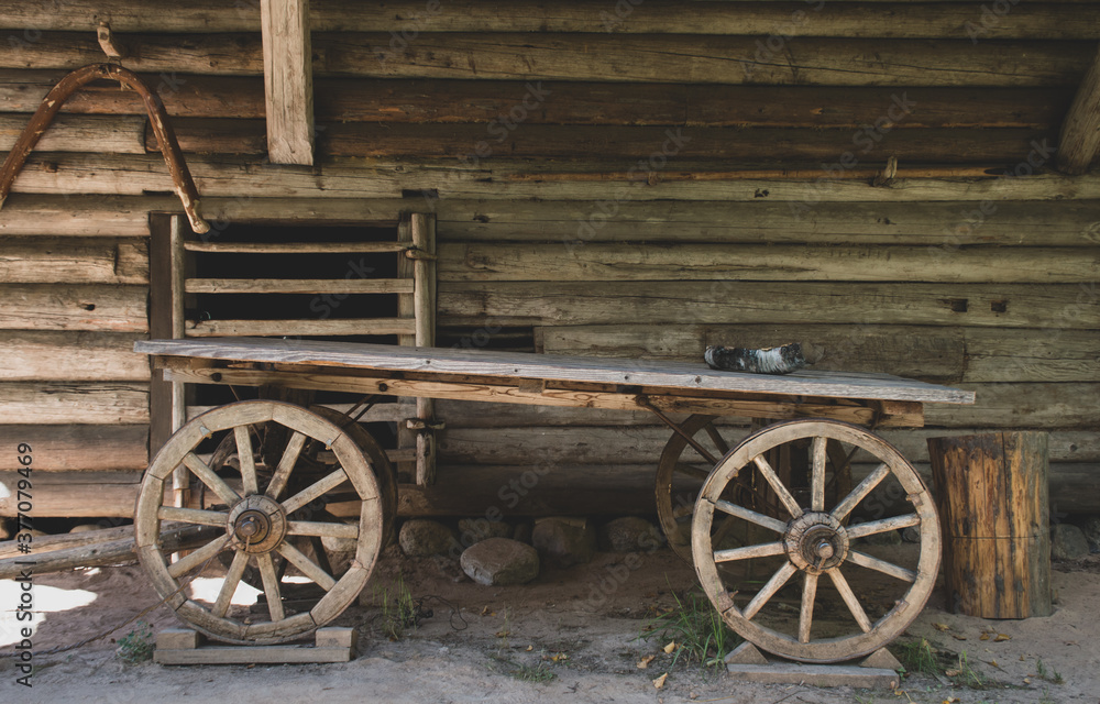 Old wood church in the museum in Velikiy Novgorod