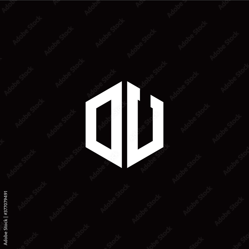 Initial O U letter with polygon modern style logo template vector Initial O U letter with polygon modern style logo template vector