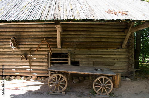 Old wood church in the museum in Velikiy Novgorod