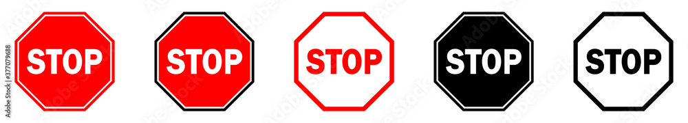 Set of STOP signs isolated. Vector Stop signs Set of STOP signs isolated. Vector Stop signs