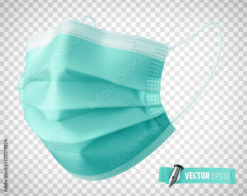 Masque chirurgical vectoriel sur fond transparent