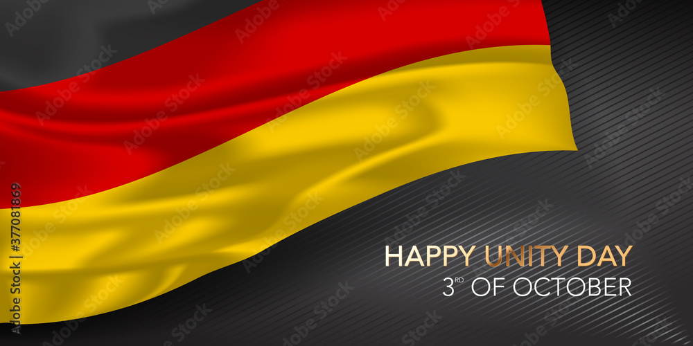 Fototapeta premium Germany happy unity day greeting card, banner with template text vector illustration