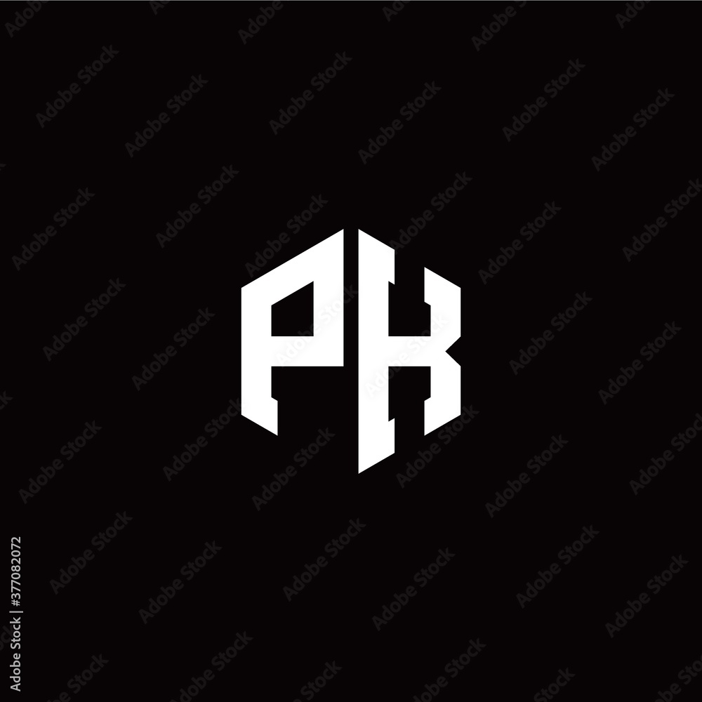 Initial P K letter with polygon modern style logo template vector Initial P K letter with polygon modern style logo template vector