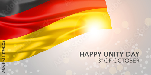 Germany happy unity day vector banner, greeting card.