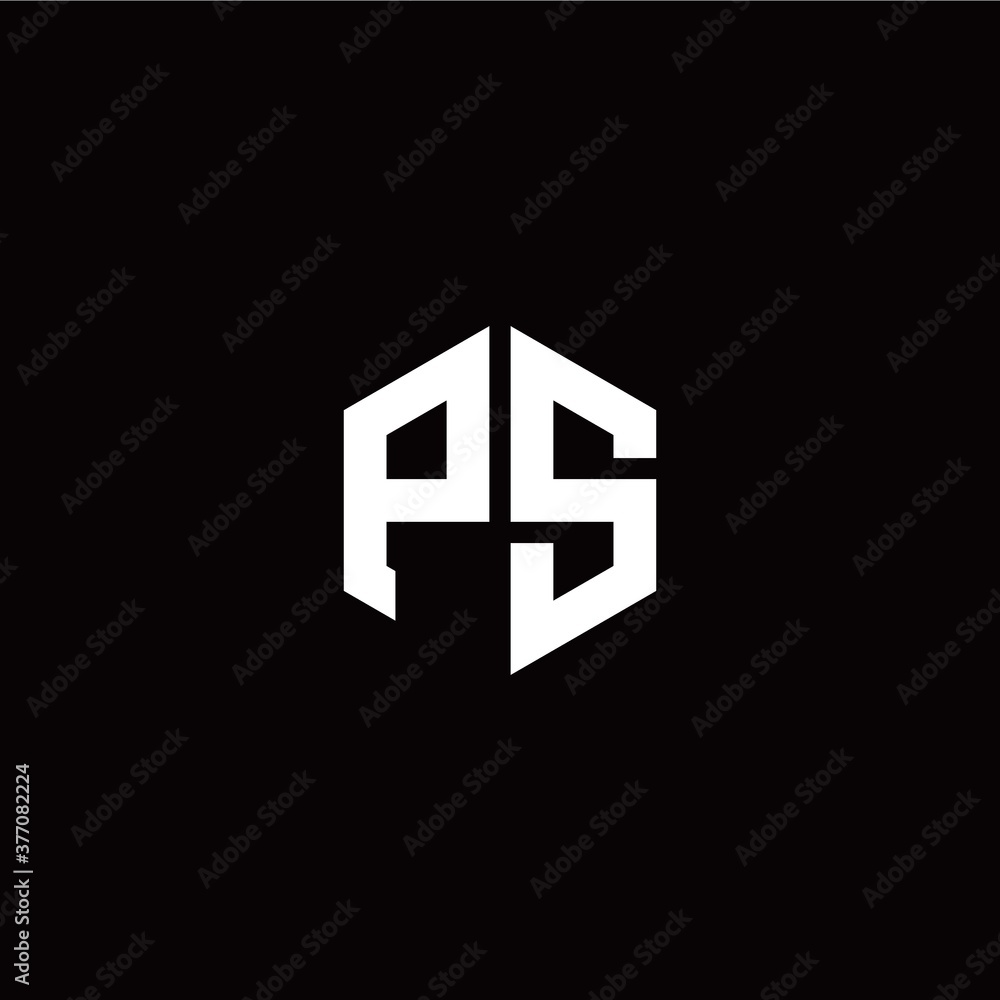 Initial P S letter with polygon modern style logo template vector Initial P S letter with polygon modern style logo template vector