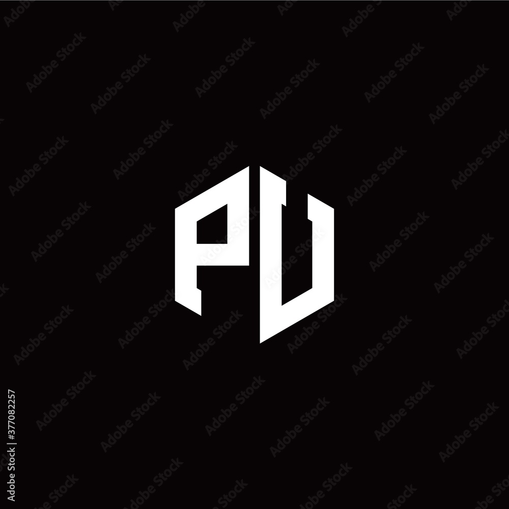Initial P U letter with polygon modern style logo template vector Initial P U letter with polygon modern style logo template vector