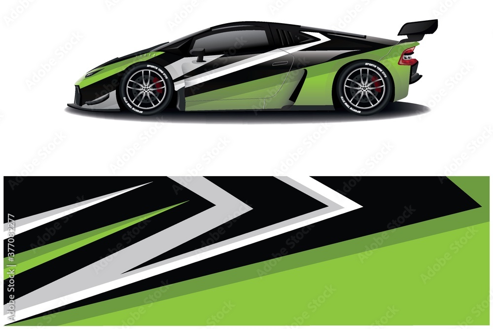 Obraz premium Sports car wrapping decal design 