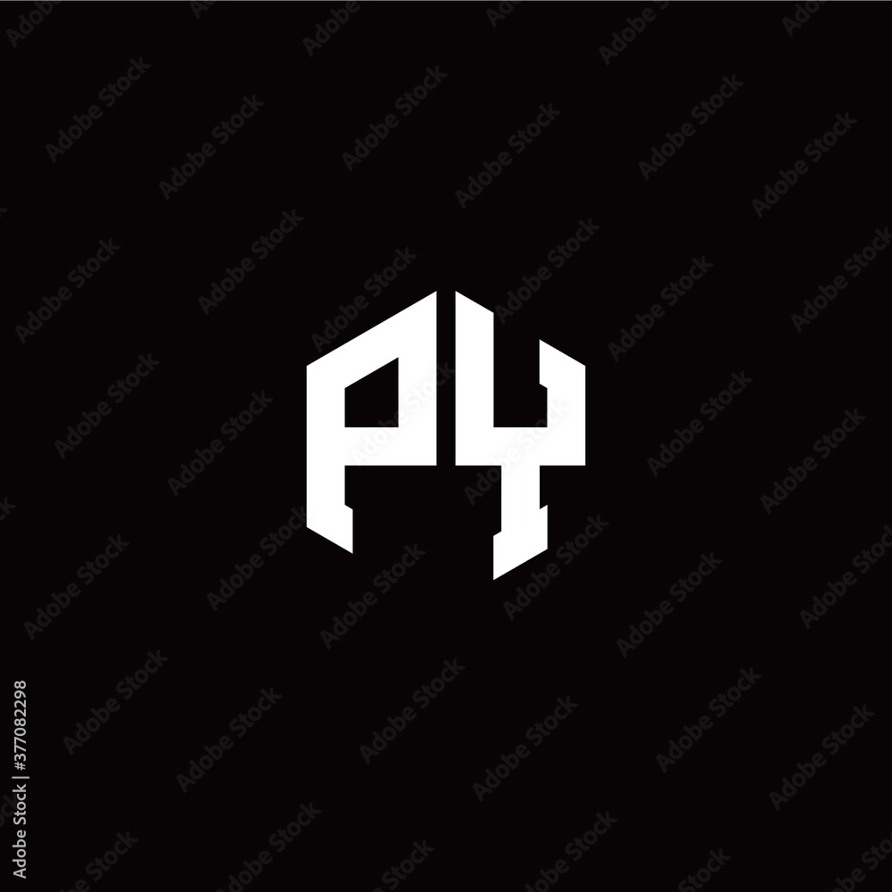 Initial P Y letter with polygon modern style logo template vector Initial P Y letter with polygon modern style logo template vector