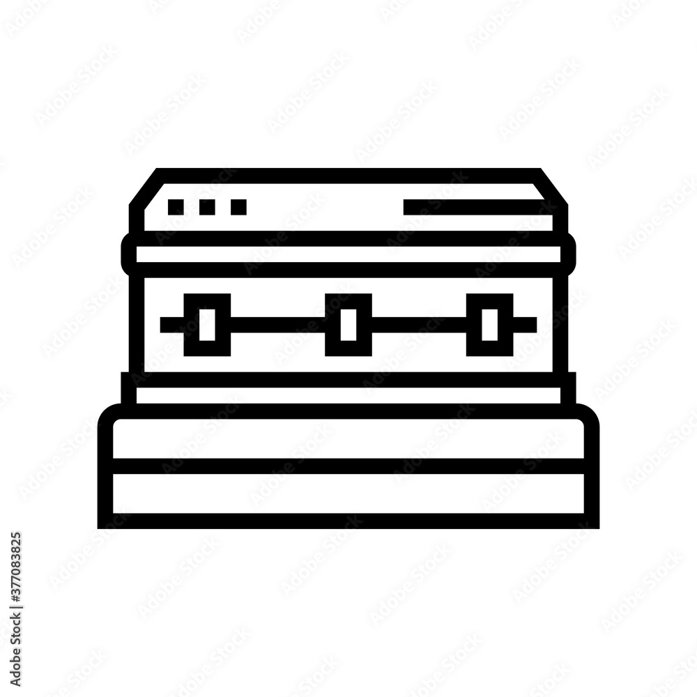 funeral coffin line icon vector. funeral coffin sign. isolated contour symbol black illustration funeral coffin line icon vector. funeral coffin sign. isolated contour symbol black illustration