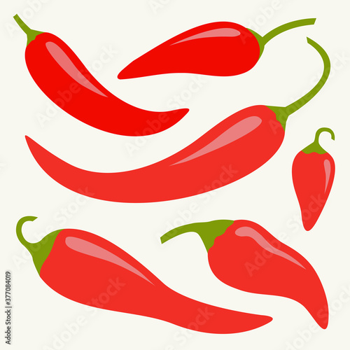 Foto Chili hot pepper icon set