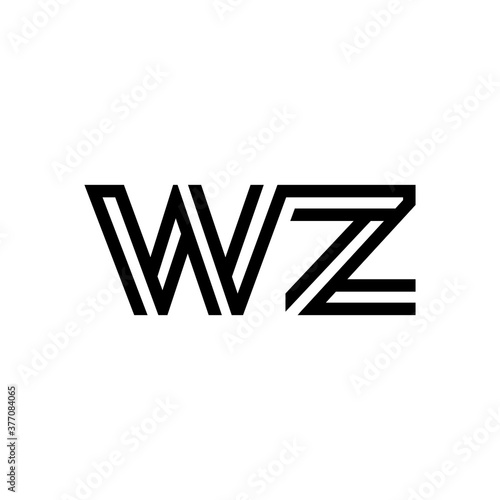initial letter wz line stroke logo modern