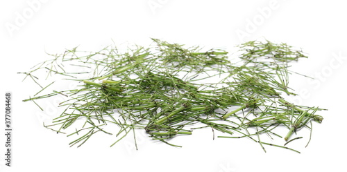 Fresh sliced, cut fern pile isolated on white background