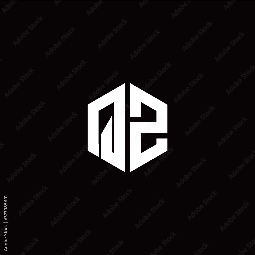 Initial Q Z letter with polygon modern style logo template vector Initial Q Z letter with polygon modern style logo template vector