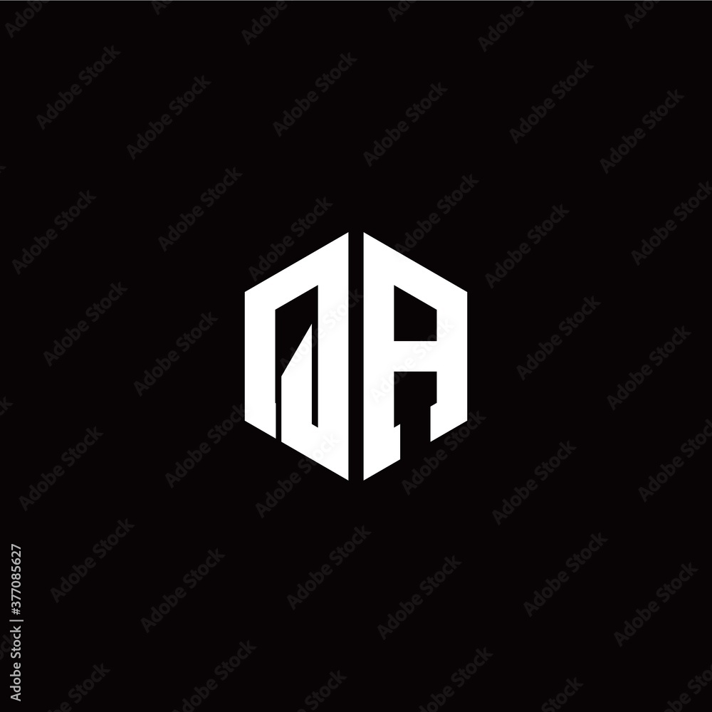 Initial Q A letter with polygon modern style logo template vector Initial Q A letter with polygon modern style logo template vector