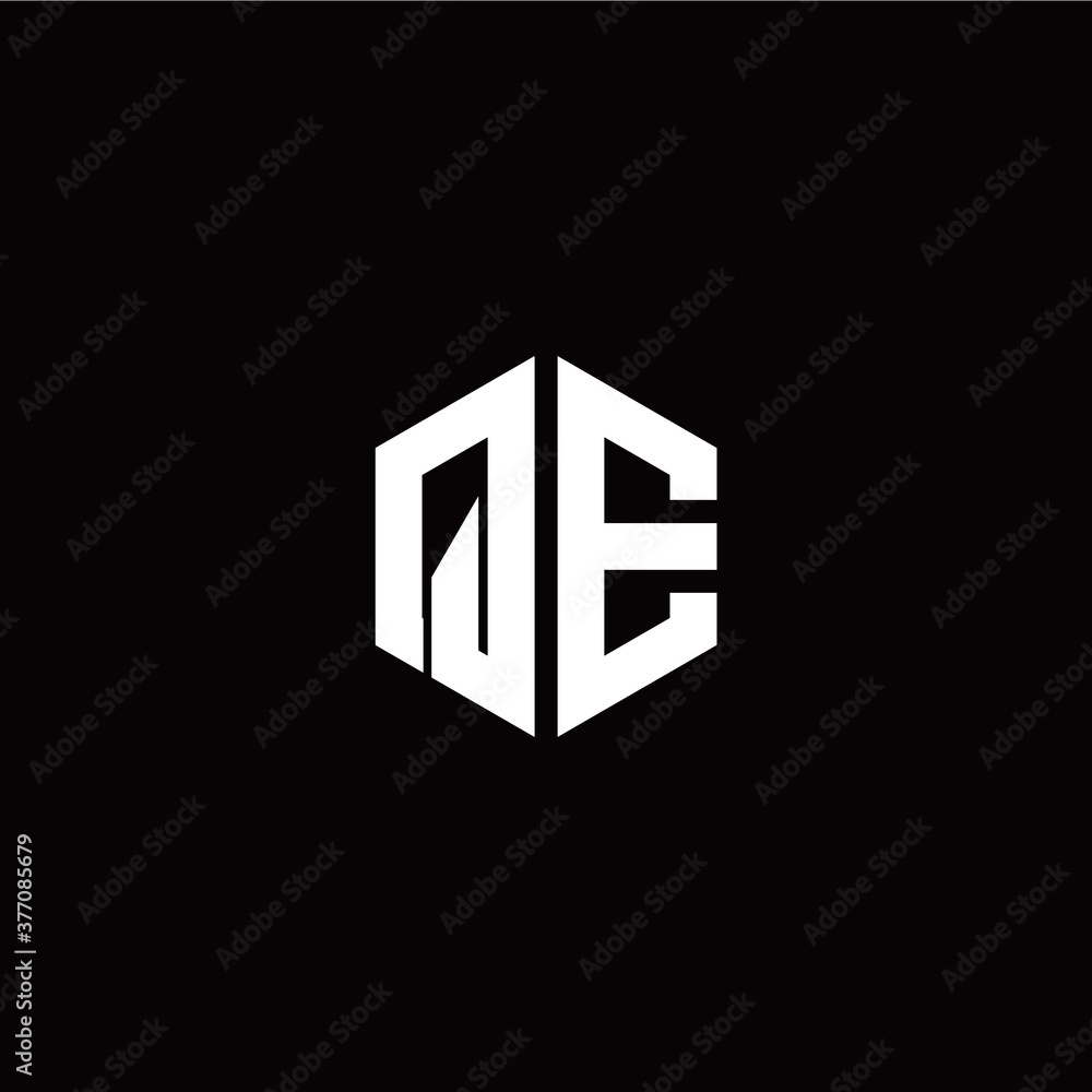 Initial Q E letter with polygon modern style logo template vector Initial Q E letter with polygon modern style logo template vector