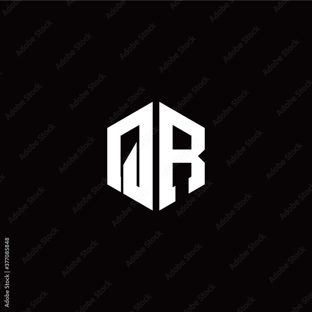 Initial Q R letter with polygon modern style logo template vector Initial Q R letter with polygon modern style logo template vector