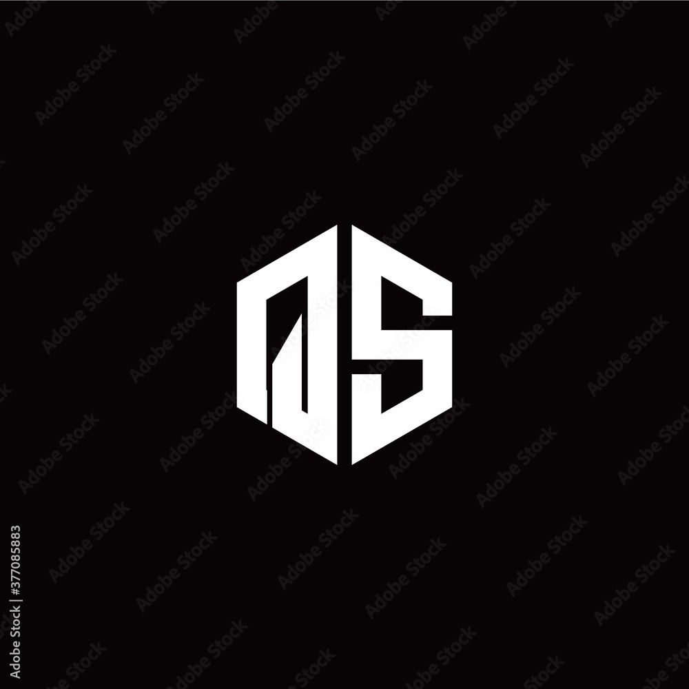 Initial Q S letter with polygon modern style logo template vector Initial Q S letter with polygon modern style logo template vector