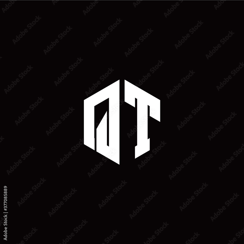 Initial Q T letter with polygon modern style logo template vector Initial Q T letter with polygon modern style logo template vector