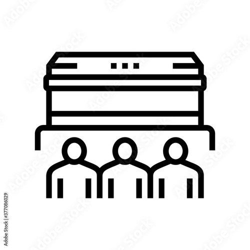 funeral commemoration line icon vector. funeral commemoration sign. isolated contour symbol black illustration