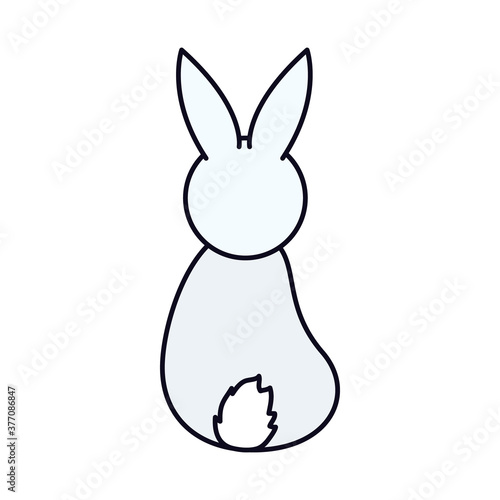 bunny back icon, line and fill style © Jeronimo Ramos