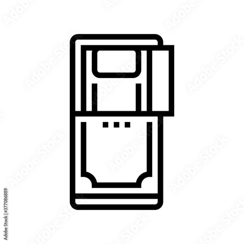 coffin with opened cap line icon vector. coffin with opened cap sign. isolated contour symbol black illustration