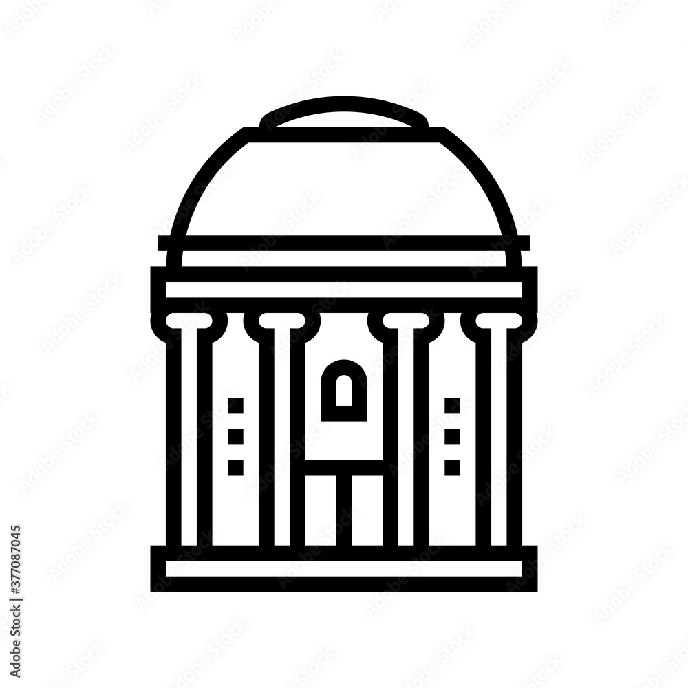 chapel building line icon vector. chapel building sign. isolated contour symbol black illustration
