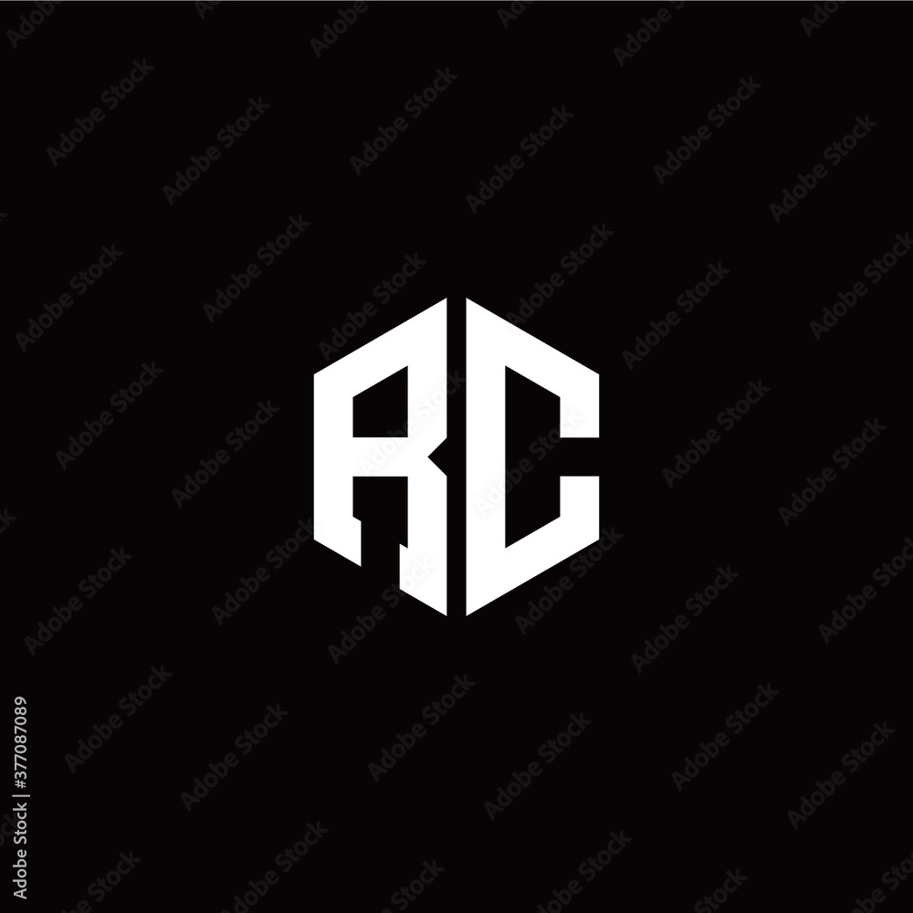 Initial R C letter with polygon modern style logo template vector Initial R C letter with polygon modern style logo template vector