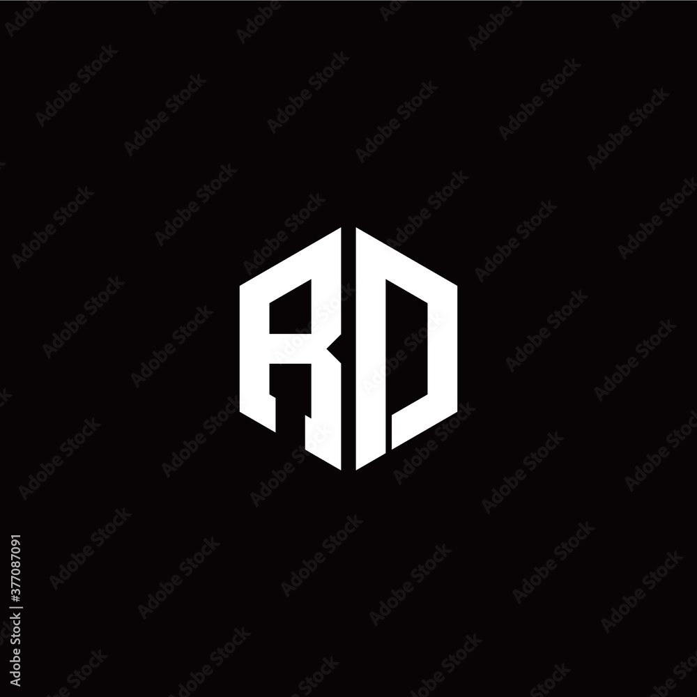 Initial R D letter with polygon modern style logo template vector Initial R D letter with polygon modern style logo template vector