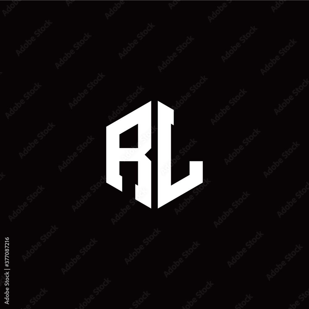 Initial R L letter with polygon modern style logo template vector Initial R L letter with polygon modern style logo template vector