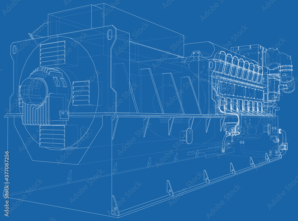 Generator Machine Design Generator. Diesel and gas industrial electric generator. The layers of ...