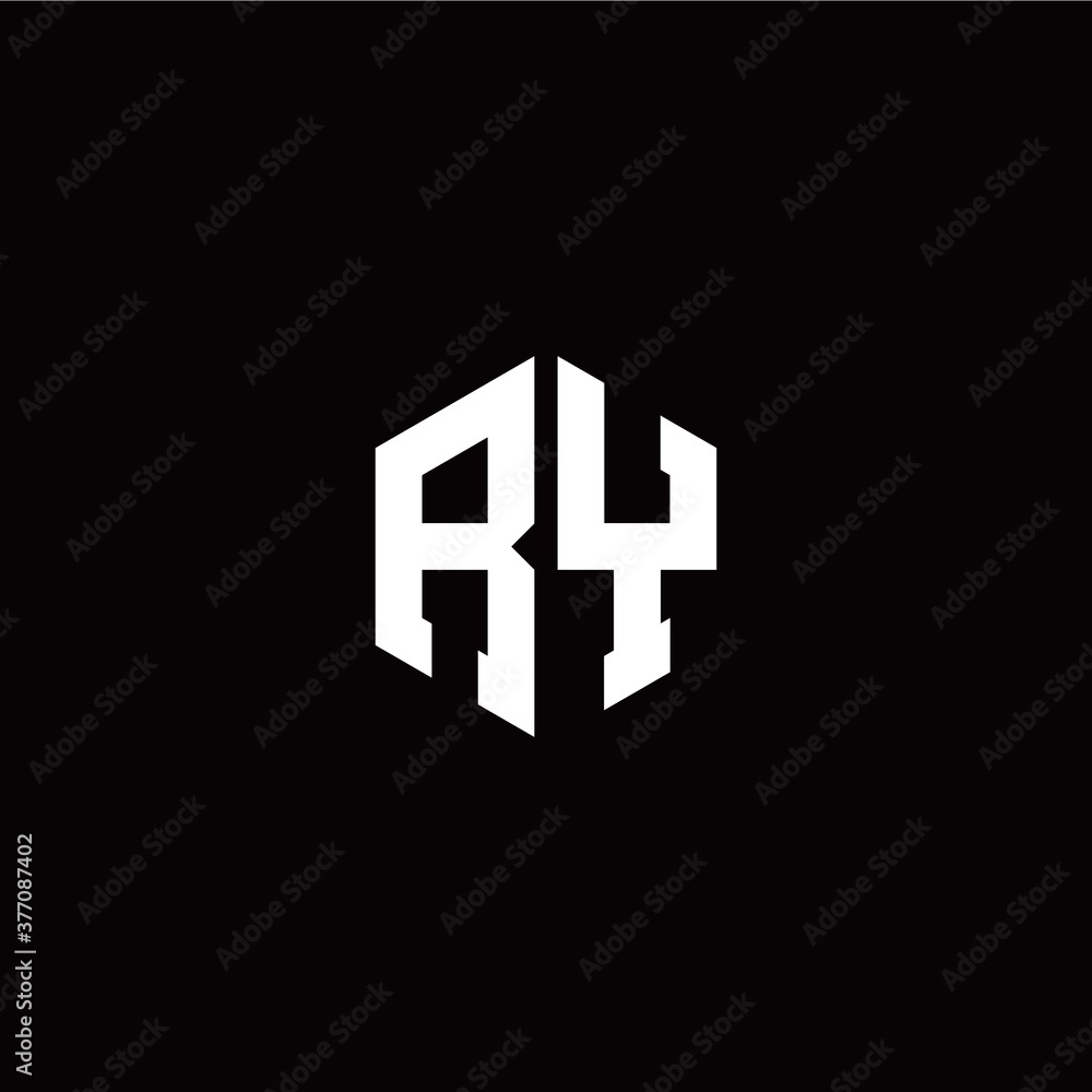Initial R Y letter with polygon modern style logo template vector Initial R Y letter with polygon modern style logo template vector