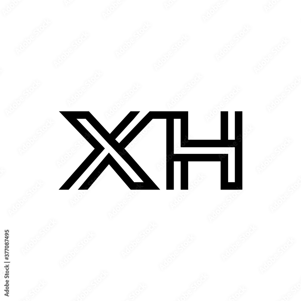 initial letter xh line stroke logo modern initial letter xh line stroke logo modern