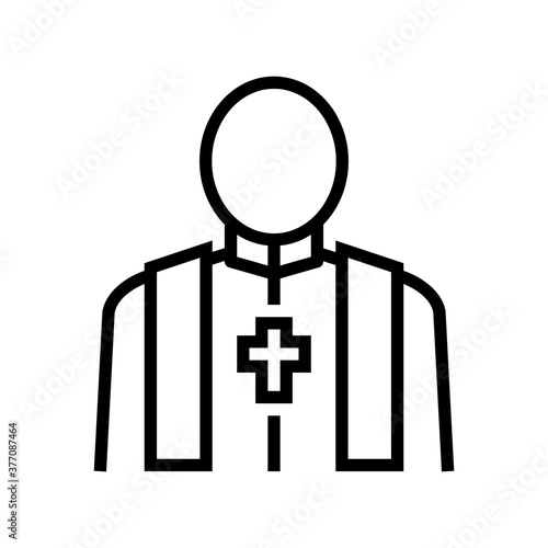 priest pastor line icon vector. priest pastor sign. isolated contour symbol black illustration